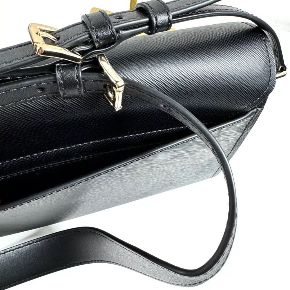 Michael Kors Mimi Medium Leather Crossbody Bag Black Gold NWT - Picture 7 of 9